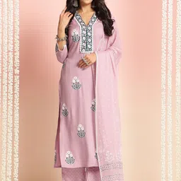 KALINI Women Floral Printed Regular Kurta with Palazzos & With Dupatta-picture-17
