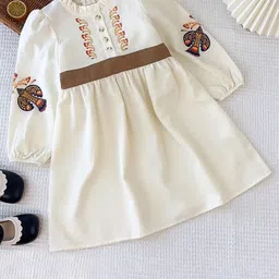 LULU & SKY Girls Puff Sleeves Fit and Flare Dress-picture-1