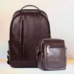 THE CLOWNFISH Leather Laptop Backpack & Stylish Sling Bag-16