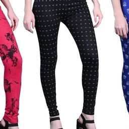 Tik Tok WEARS Girls Red Churidar Length Leggings-picture-32