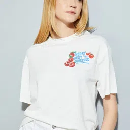 max Women Graphic Printed Round Neck Cotton Oversized T-shirt-image-60