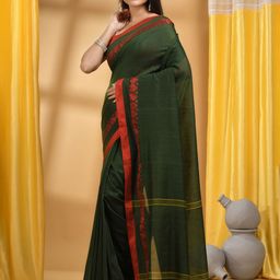 DESH BIDESH Woven Design Pure Cotton Handloom Taant Saree-image-94