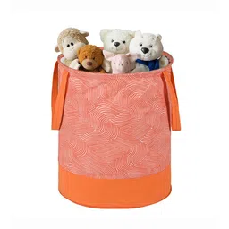 Kuber Industries Orange Curve Printed Foldable Laundry Bag 45L-36
