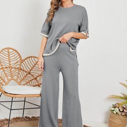 SRUTVA FASHION Round Neck Top With Palazzo Co-Ords-image-5
