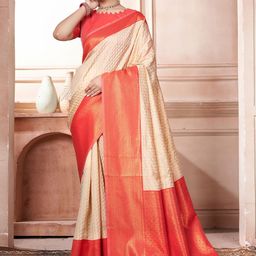 DIVASTRI Woven Design Zari Silk Blend Kanjeevaram Saree-image-55