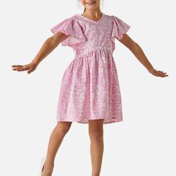 Juniors by Babyshop Floral Print Flutter Sleeve Fit & Flare Dress-image-87