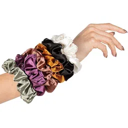 Blubby Unisex Set of 6 Blubby Silk Scrunchies for Hair Accessory-6