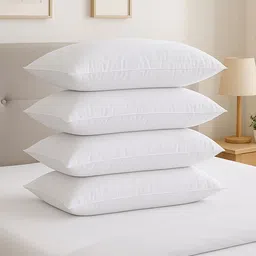 Kuber Industries White 4 Pieces Microfiber Pillow Filler-50