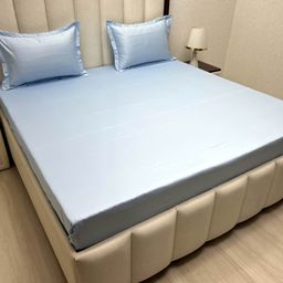 Pure Decor Palace Blue Printed Pure Cotton 330 TC King Bedsheet Set2.74 m x 2.74 m-image-81