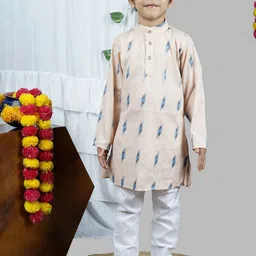VALUE CREATION Boys Printed Mandarin Collar Straight Kurta With Pyjamas-98