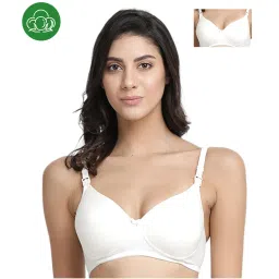 Inner Sense Organic Cotton Antimicrobial Nursing Bra Pack of 2 - White-picture-48