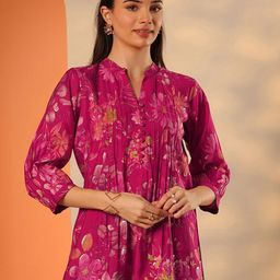 Libas Women Mandarin Collar Floral Printed Tunic-picture-25
