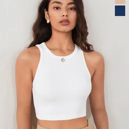 BAESD Women Pack of 3 Vertical Stripes Tank Crop Top-image-11