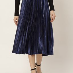 Moda Rapido Pleated Flared Midi Skirt-image-8