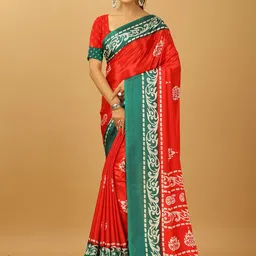 VIRENDRA TEXTILES Ethnic Motifs Pure Crepe Saree-image-29