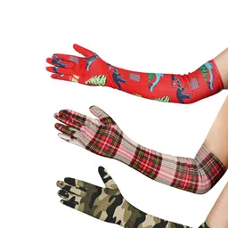 LOOM LEGACY Women Set Of 3 Checked Sport Gloves-image-74