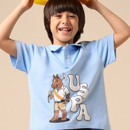 u.s. polo assn. kids Uspa Kids Boys Graphic Printed Boxy Fit Polo Cotton T-shirt-picture-37