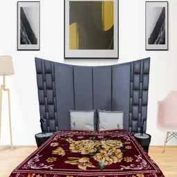 Rian Purple & Brown Floral Mink AC Room 450 GSM Double Bed Blanket-picture-36