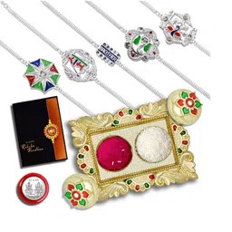 DeoDap Multi Pooja Thali Rakhi Gift Set-image-44