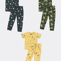 Orange Sugar Unisex Kids Printed T-shirt with Pyjamas-33