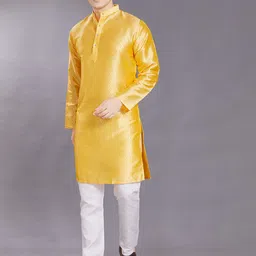 DIVISIVE Men Thread Work Jacquard Kurta-image-45