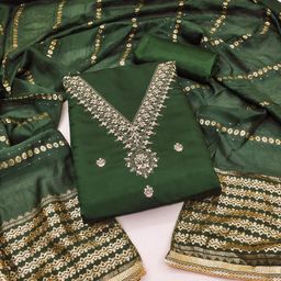 Rangtulika Ethnics Embroidered Unstitched Dress Material-picture-5