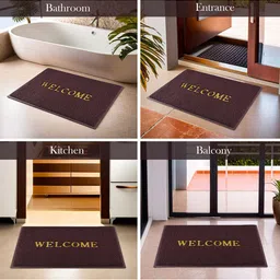 Kuber Industries 3-Pcs Brown Rectangular Doormats image 2