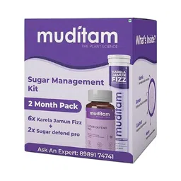 Muditam Set Of 2 Sugar Defend Pro Tablets & 6Pcs Karela Jamun Frizz Tablets-image-19