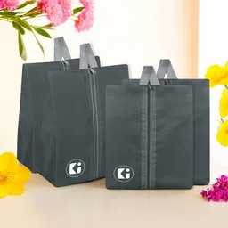 Kuber Industries Grey 4 Pieces Regular Travel Shoes Organisers-57