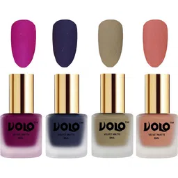 VOLO Set Of 4 Velvet Matte Nail Polish- 8 ml Each- 14 - 31-37- 38-image-98