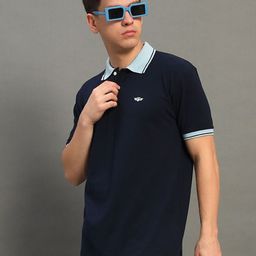 GET GOLF Men Solid Polo Collar Cotton T-shirt-image-98