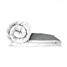 Comfowell White Checked Heavy Winter Microfiber 210 GSM Reversible Double Bed Comforter-10
