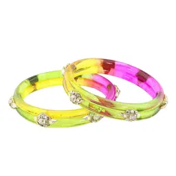 ZULKA Set Of 2 Diamond Crystal Studded Kada Bangles image 2