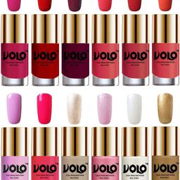 VOLO Set Of 12 Luxury Super Shine Nail Polish- 9.9ml Each- Combo- No- 177-13