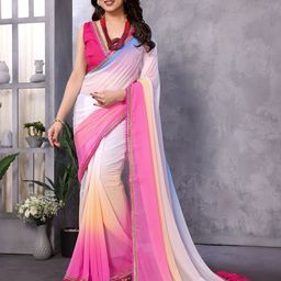 ODETTE Dyed Ombre Embroidered Gotta Patti Saree-image-70