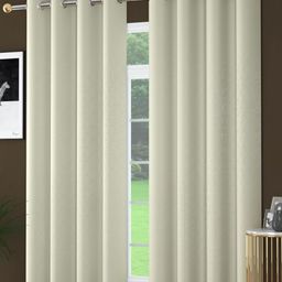 Banchmark Home Furnishings White Set of 2 Ethnic Motifs Black Out Long Door Curtain-image-89