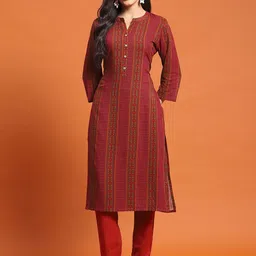 Shree Ethnic Motifs Printed Mandarin Collar Straight Kurta-image-14