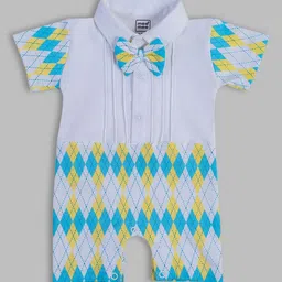 MeeMee Infants Printed Cotton Shirt Collar Neck Rompers-image-83