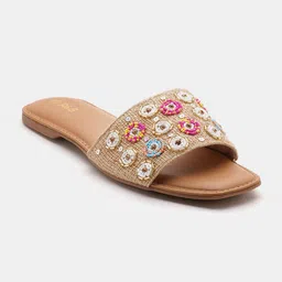 R&B Women Embellished Open Toe Flats-image-23