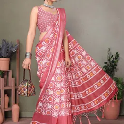 Lookmark Floral Printed Kanjeevaram Saree-image-37