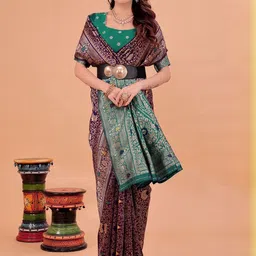 Moda Rapido Purple Woven Design Silk Cotton Kanjeevaram Sarees-picture-10