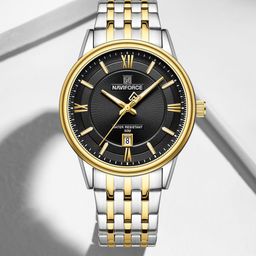 Naviforce Men Dial & Stainless Steel Straps Analogue Watch NF8040G S G B-21