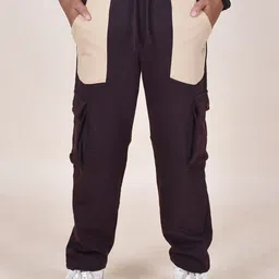 KiddoPanti Boys Colorblocked  Patch Pocket Cargo Track Pants-image-70