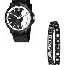 CSAMON Men Analogue Watch With Bracelet 3Kan 1002BLK NEW PU K Bracelet-image-96