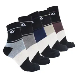 Allen Cooper Unisex Pack Of 5 Patterned Pure Cotton Ankle-Length Socks-11