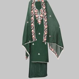 SALWAR STUDIO Embroidered Pure Silk Unstitched Dress Material-image-29