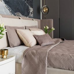 Rya Living Taupe Geometric Design Cotton Double King Bed Cover With Pillow Covers-image-20