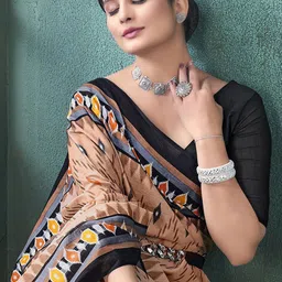 HERE&NOW Batik Pure Cotton Handloom Ikat Saree-picture-39