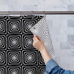 ArtzFolio Black & White Printed Waterproof Shower Curtain-image-84