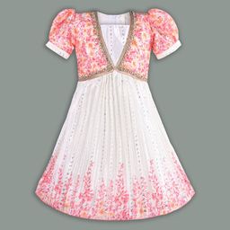 Wish Karo Girls Floral Embellished Satin Fit & Flare Dress-image-66
